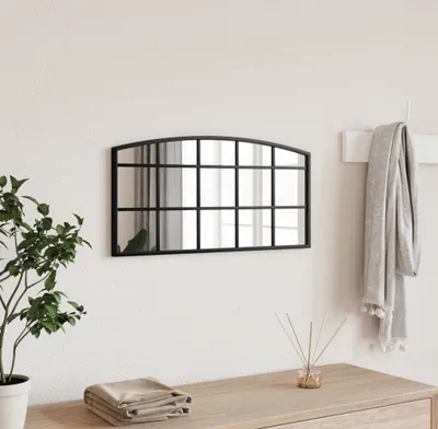 Produktbild von "im Angebot" Wandspiegel Schwarz 60x30 cm Gewölbt Eisen - Wandspiegel CC16473