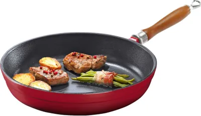 Produktbild von KrÜger 913323 Pfanne &quot Vulcan&quot 24 cm flach mit Holzgriff, induktionsgeeignet