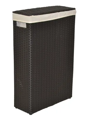 Produktbild von Raumspar -Wäschekorb aus Polyrattan in schwarz