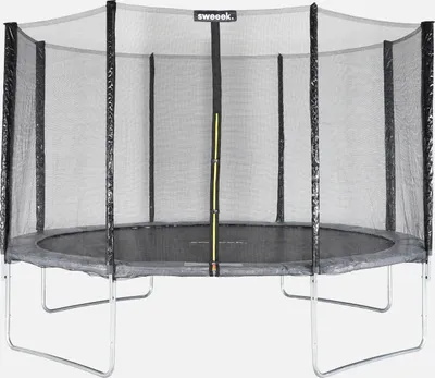 Produktbild von sweeek - Trampolin Ø370cm - Saturne mit Sicherheitsnetz - Grau