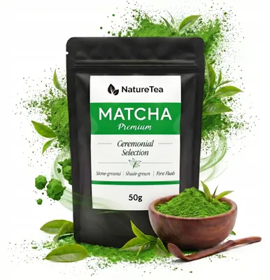 Zdjęcie produktu dla Matcha Zielona Herbata Ceremonialna Premium 50 g - Organiczna NatureTea
