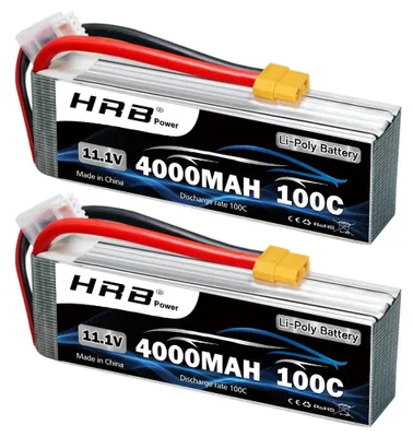 Immagine prodotto di Batteria Lipo, capacità 4000mAh, tensione 11.1V, velocità di scarica 100C, 3S 4000 XT60 2PC