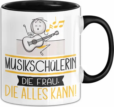 Produktbild von Musikschülerin Geschenk Tasse Becher Die Frau Die Allen Kann Geschenkidee für eine Musikschülerin Lustig (Schwarz)