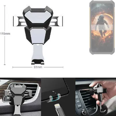 Produktbild von K-S-Trade Lüftungshalterung kompatibel mit Cubot KingKong ES kompakte Handy-Halterung Lüftungsschlitz Lüftungsgitter Autohalterung KFZ