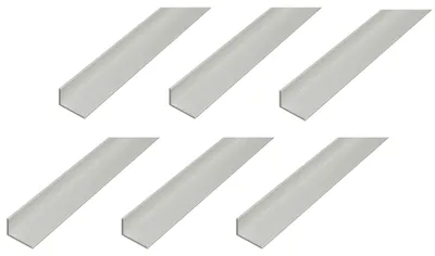 Zdjęcie produktu dla Alberts 6 x profil kątowy, aluminium, anodowane na srebrno, 40 x 10 x 1,3 mm, długość 2 m