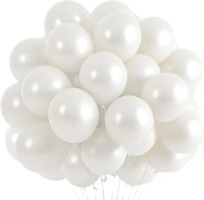 Produktbild von Ballon-Set mit 100 Stück – Weiße Ballons – 25 cm Latexballons – Dekoration für Feiern – Geburtstag – Hochzeit – Festival