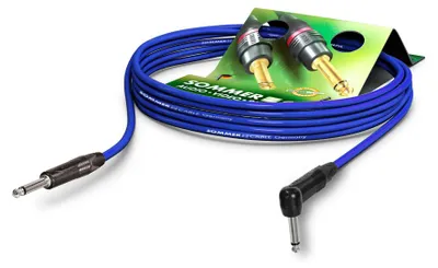 Produktbild von Instrumentenkabel, 1 x 0.22 mm² | Klinke / Klinke 90°, NEUTRIK® | 3,00m | blau
