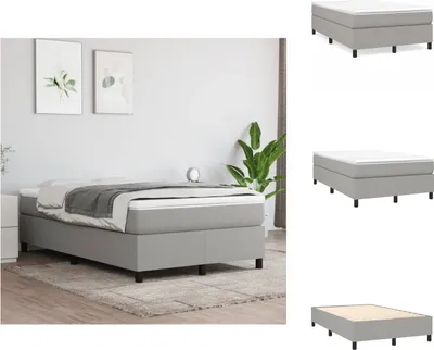 Produktbild von vidaXL Boxspringbett mit Matratze Hellgrau 120x200 cm Stoff -  Betten & Bettgestelle
