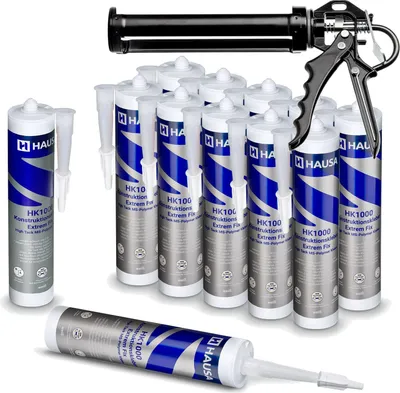 Produktbild von HAUSA High-Tack Montagekleber HK1000 400 kg/10cm? + Kartuschenpresse 12 x 290ml