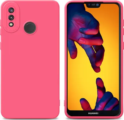 Produktbild von Cadorabo Hülle für Huawei P20 LITE 2018 / NOVA 3E Schutz Hülle in Rot TPU Silikon Etui Case Handyhülle