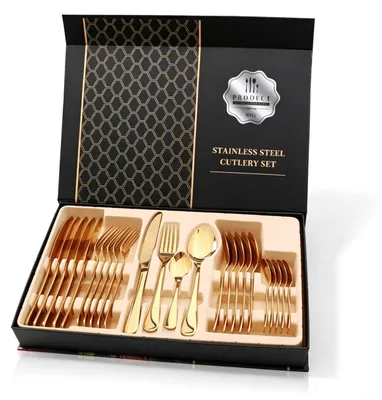 Produktbild von 24-teiliges Besteck-Set aus Edelstahl für den Hausgebrauch und im Restaurant