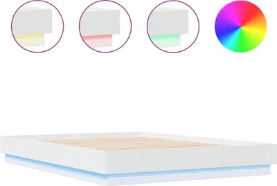 Produktbild von vidaXL Bettgestell mit LED Weiß 160x200 cm