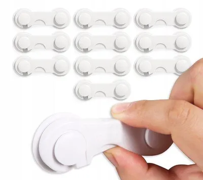 Immagine prodotto di Dispositivo di sicurezza per cassetti per bambini - a 10 posizioni - ganci di sicurezza - serratura per cassetti - copertura per cassetti