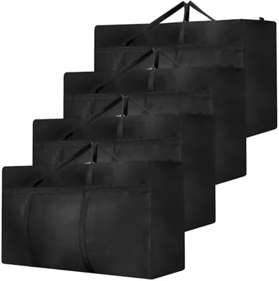Produktbild von Dntorx 4 Stš¹ck 180L Extra Gro?e Aufbewahrungstasche, Oxford Heavy-Duty Umzugstaschen mit Rei?verschlš¹ssen Handgriff, wasserdichte Tragetasche fš¹r Umzug Bettdecken Kleidung Bettw?sche Aufbewahrung