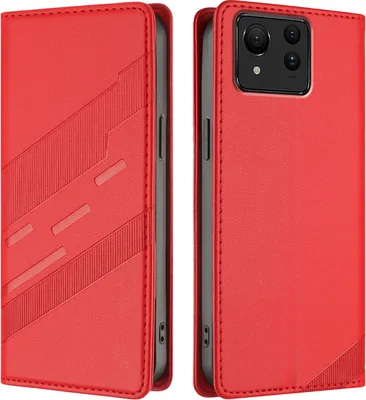 Produktbild von Hülle für Asus Zenfone 11 Ultra, Kunstleder Brieftaschen Handyhülle mit Kartenfach und Standfunktion Rot