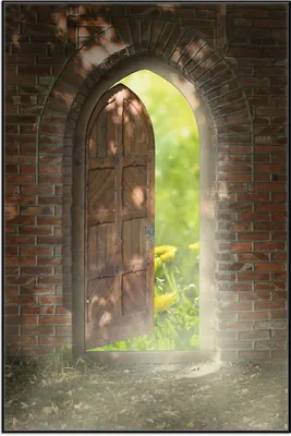 Produktbild von Wallario Wandbild Offene Pforte, Größe: 61 x 91,50 cm, Poster mit schwarzem Aluminiumrahmen