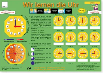 Produktbild von TimeTEX Zaubertafel "Wir lernen die Uhr"