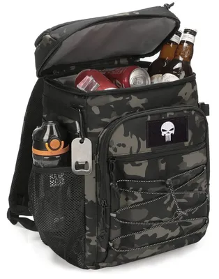 Immagine prodotto di Borsa termica zaino da 25 litri, zaino isolato, impermeabile, antiscivoloso, motivo camouflage nero