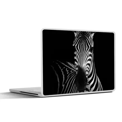 Produktbild von MuchoWow® Laptop Aufkleber Sticker Cover Zebra - Schwarz - Weiß - Tiere 30x22 cm - Laptop-Sticker