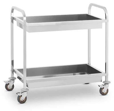Servierwagen 2 Ablagen 320 kg 88x50 cm Rollen feststellbar
