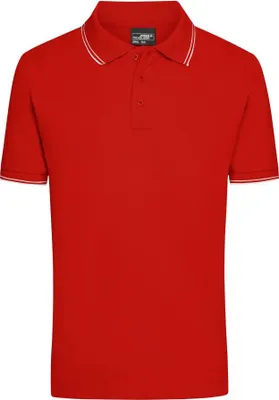 Produktbild von Men's Polo Polo in elastischer Piqué-Qualität tomato/white, Gr. L