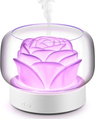 Produktbild von Diffusor für ätherische Öle, 500 ml Aromatherapie-Diffusor, 24 Stunden wasserlose automatische Abschaltung mit 7 Farblichtern – Weiß