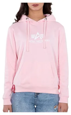 Productafbeelding van Alpha Industries New Basic Hoodie Dames, zachte roze hoodie met capuchon