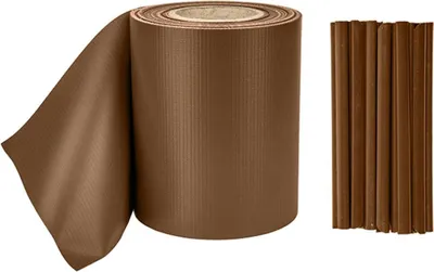 Produktbild von Zaunschutzfolie 19cm x 35m mit 20 Befestigungsclips braun