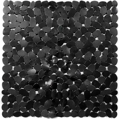 Obrázok produktu pre Uniqoos® Podložka pod sprchu 54x54 cm – protiskĺzava PVC podložka do kúpeľne s 144 prísavkami, antibakteriálna a odolná voči plesniam, s odtokovými otvormi, vhodná na pranie v práčke, čierna