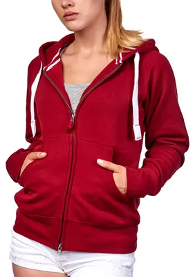 Produktbild von Mivaro Damen Sweatjacke mit Kapuze und Kängurutasche mit Reißverschlusstäschchen aus Baumwolle innen weich gefüttert Regular Fit Hoodie für Freizeit Arbeit und Alltag in vielen Farben
