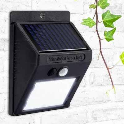 Produktbild von Solar LED-Wandleuchte mit Bewegungsmelder – Helle Aussenleuchte mit 20 SMD-LEDs, energiesparend & IP44