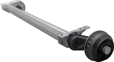 Produktbild von AL-KO COMPACT Achse gebremst 1350 kg Anhänger Autotransporter 1510 mm Auflage 1880 mm Spurmaß 5x112 Radanschluss verzinkt wartungsfrei stabil