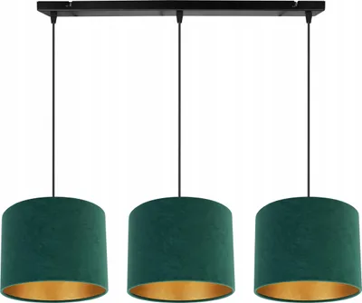 Productafbeelding van ELEGANTE HANGLAMP. GOUDGEKleurde, fluwelen lampenkap. Selectie
