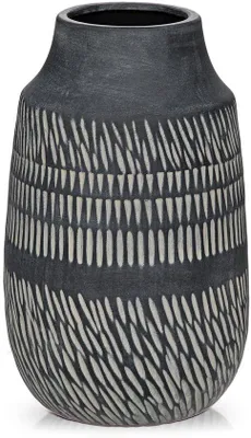 Image de Vase en céramique noir, 23 cm de haut, décoration moderne