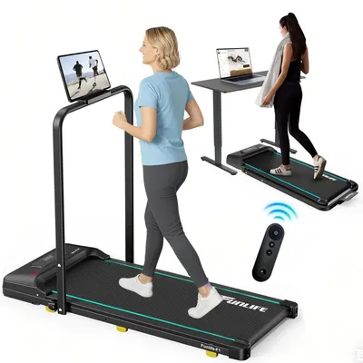 Produktbild von FunLife F1 Walking Pad klappbar – 3-in-1 Untertisch Laufband mit Haltegriff, 1–8 km/h, kompakt & leise für Zuhause, Büro & Homeoffice