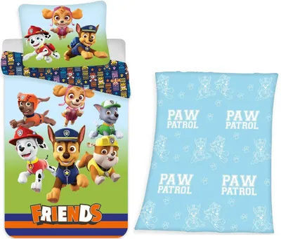 Produktbild von PAW Patrol FRIENDS - Bettwäsche-Set, 135x200, Fleece-decke, 130x160