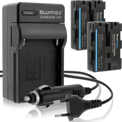 Produktbild von 2x Akku + Lader für Sony FM500H DSLR-Alpha 580 850 900 SLT-A58  99 1400 mAh