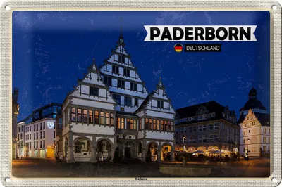 Produktbild von Blechschild Städte Paderborn Rathaus Altstadt 30x20cm