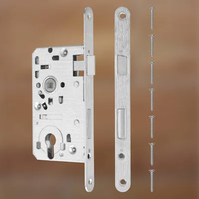 Immagine prodotto di Serratura per porte interne KOTARBAU serratura da infilare 72/55 mm DIN profilo sinistro serratura a cilindro frontale in acciaio zincato di prima qualità antiruggine robusta argento serratura per porte interne