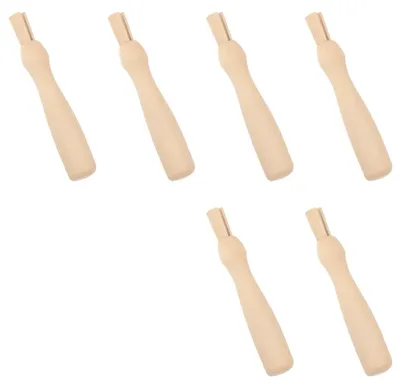 6 Holzgriffe für Filznadeln, ergonomisch, Naturholz, Trockenfilzen