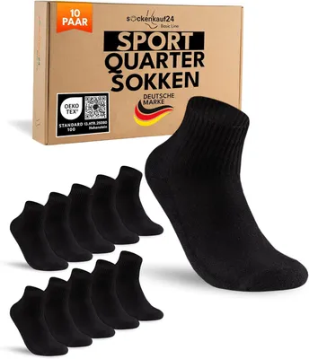 Obrázok produktu pre Športové ponožky 10 párov, priedušná bavlna, quarter, pre šport