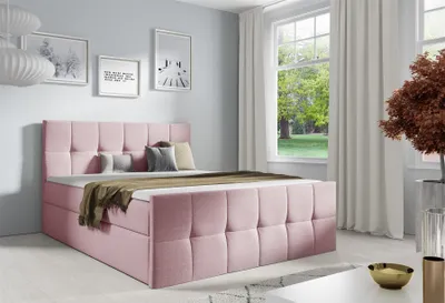 Produktbild von Boxspringbett Schlafzimmerbett CARMEN LUX 180x200cm Stoff Inari Rose