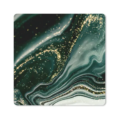 Produktbild von MuchoWow® Mauspad Mousepad Marmoroptik - Gold - Grün - Glitter - Design - Marmor 20x20 cm - Mousepads - Maus Mat - Pad - Mausunterlage - Desk Mat - Bureauartikeln