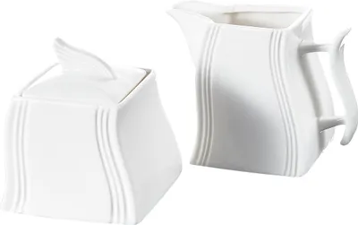 Obrázek produktu pro MALACASA, série Flora, 3dílná porcelánová sada na mléko a cukr s víčkem, konvice na mléko, cukřenka, nádoba na mléko a cukr