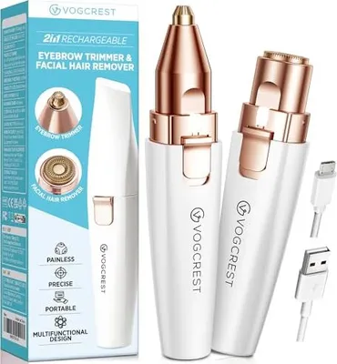 Produktbild von Wiederaufladbare Augenbrauenschneider & Bikini Frauen, 2-in-1-Rasierer schmerzloser Epilator, Augenbrauen, Lippen, Nase, Körper, Gesichtsbehaarung Fra