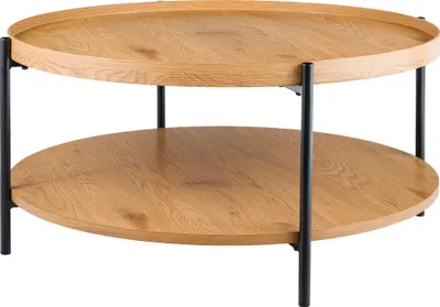 Produktbild von Couchtisch HONIM - Holz Natura 80x80x40 cm | Sofatisch Rund Beistelltisch Holz Wohnzimmertisch Klein