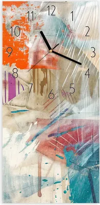 Produktbild von Wanduhr aus Glas mit Motiv Abstrakte Kunst- 30 x 60 cm - inkl. Aufhängesystem