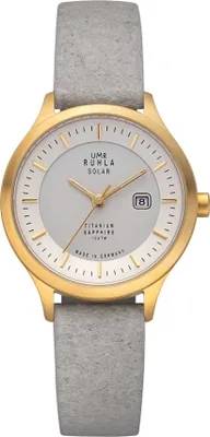 Produktbild von UMR RUHLA Damen-Armbanduhr 96961, analog, Solar, Ananasarmband (Grau), vegan