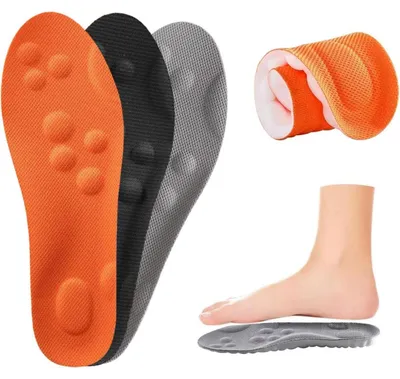 Productafbeelding van Orthopedische inlegzolen, 3 paar, voor heren en dames, geschikt voor hielspoor, comfortabel voor sport, ademend, maat 37-38, 3 kleuren