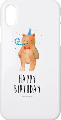 Produktbild von Mr. & Mrs. Panda Iphone 10 Handyhülle Bär Geburtstag - Weiß - Geschenk, Glückwunsch, X, Cover, Happy Birthday, Alles Gute, Handy, Hülle, Teddy